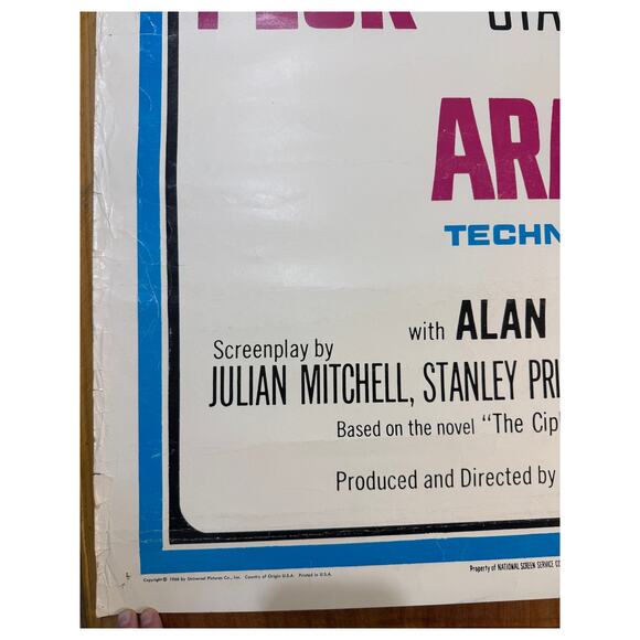 Vintage 1966 Arabesque Movie Poster Gregory Peca Sophia Loren Universal Studios - Picture 2 of 8